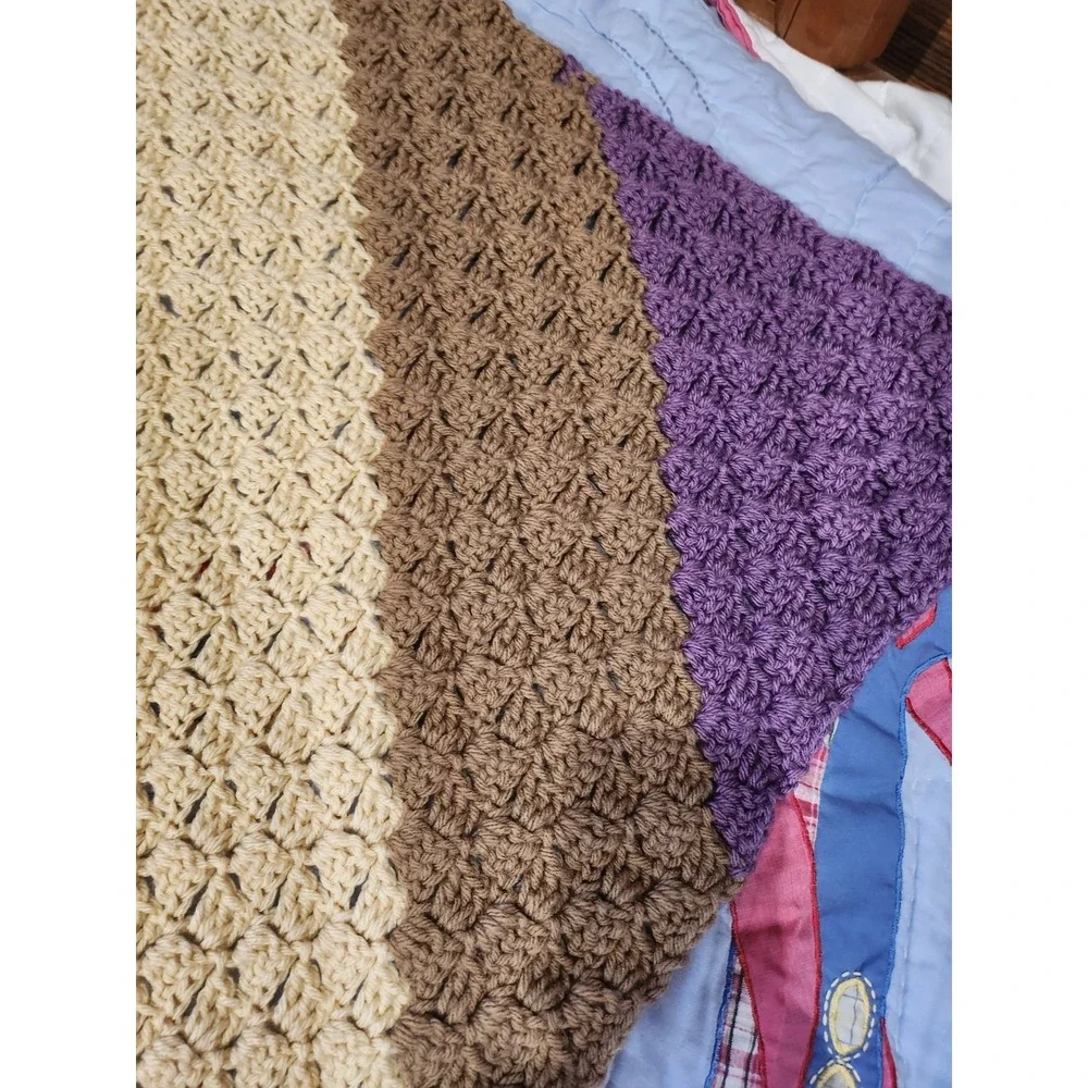 Vintage Style~Crochet Afghan~Multicolor~ 38